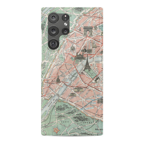 Vintage Paris Map Phone Case